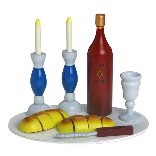 SHABBAT WOOD SET MINI 10 PIECE