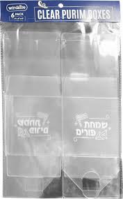 PURIM SMALL CLEAR BOX 4PK