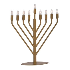 MENORAH ELECTRIC W/PLUG/BULBS GOLD