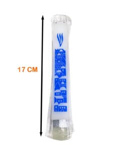 MEZUZA LUCITE BLUE/GLITTER JERUSALEM