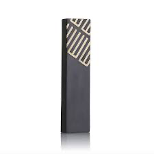 MEZUZAH CASE BLK W/BRASS MULTI SHIN