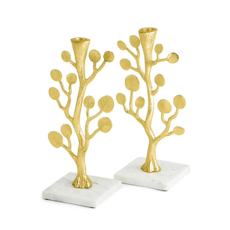 TREE OF LIFE ARAM CANDLE STICKS GOLD