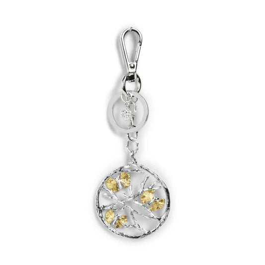 KEYCHAIN ARAM BUTTERFLY GINKO MEDALLION
