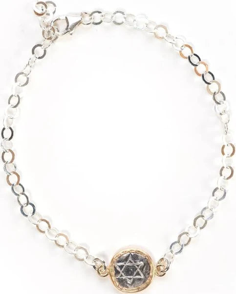 BRACELET STERLING W/GOLD ISRAEL MUSEUM