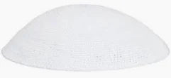 YARMULKA KNIT 19CM-WHITE : 19CM