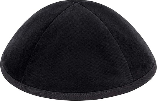 YARMULKA BLACK VELVET W/RIM IKIPPAH